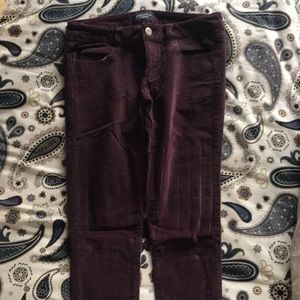 Plum corduroy skinny jeans